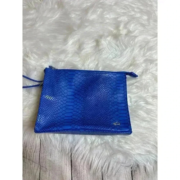 Carpisa Travel Bag Faux Crocodile Leather Royal Blue - Picture 3 of 10